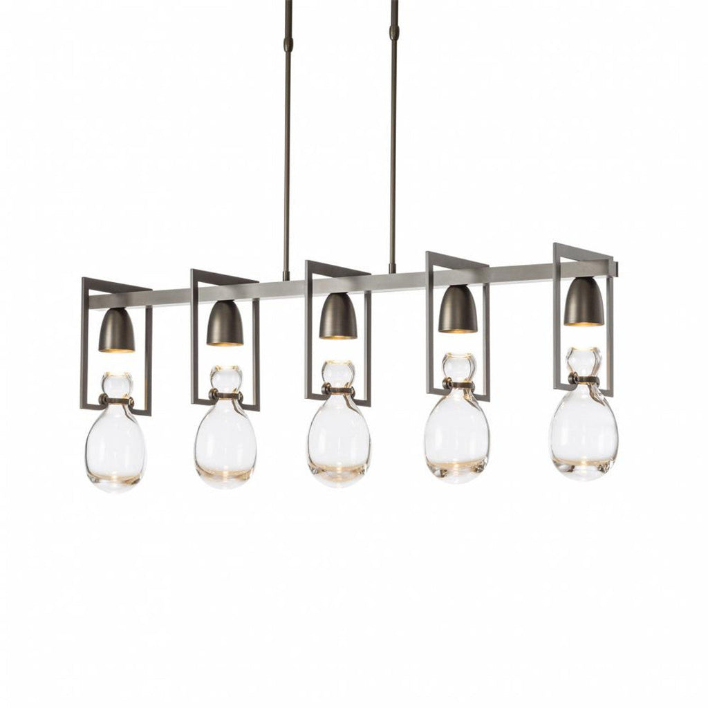Arc Ellipse Pendant, 5-Light, Short Height, Sterling, Opal Glass, 5.25"W (137525-SKT-SHRT-85-GG0182 5D6T1J)