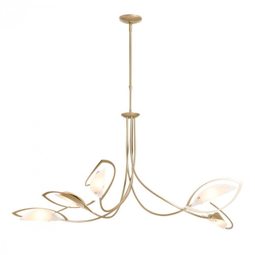 Aerial Pendant, 5-light, Long Height, Bronze, Frosted Glass, 47.5"W (137865-SKT-LONG-05-FD0626 4RY9GX)