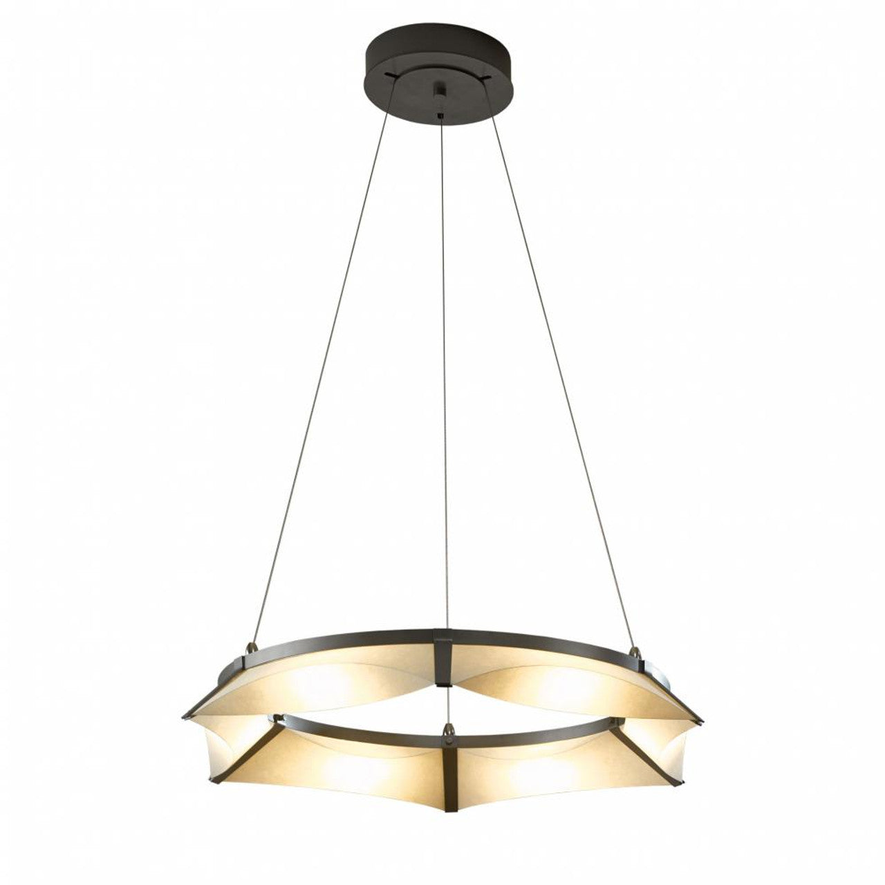 Ondrian Pendant, 3-Light, Standard Height, Sterling, Opal Glass, 24"W (138552-SKT-STND-85-GG0032 5D6U25)