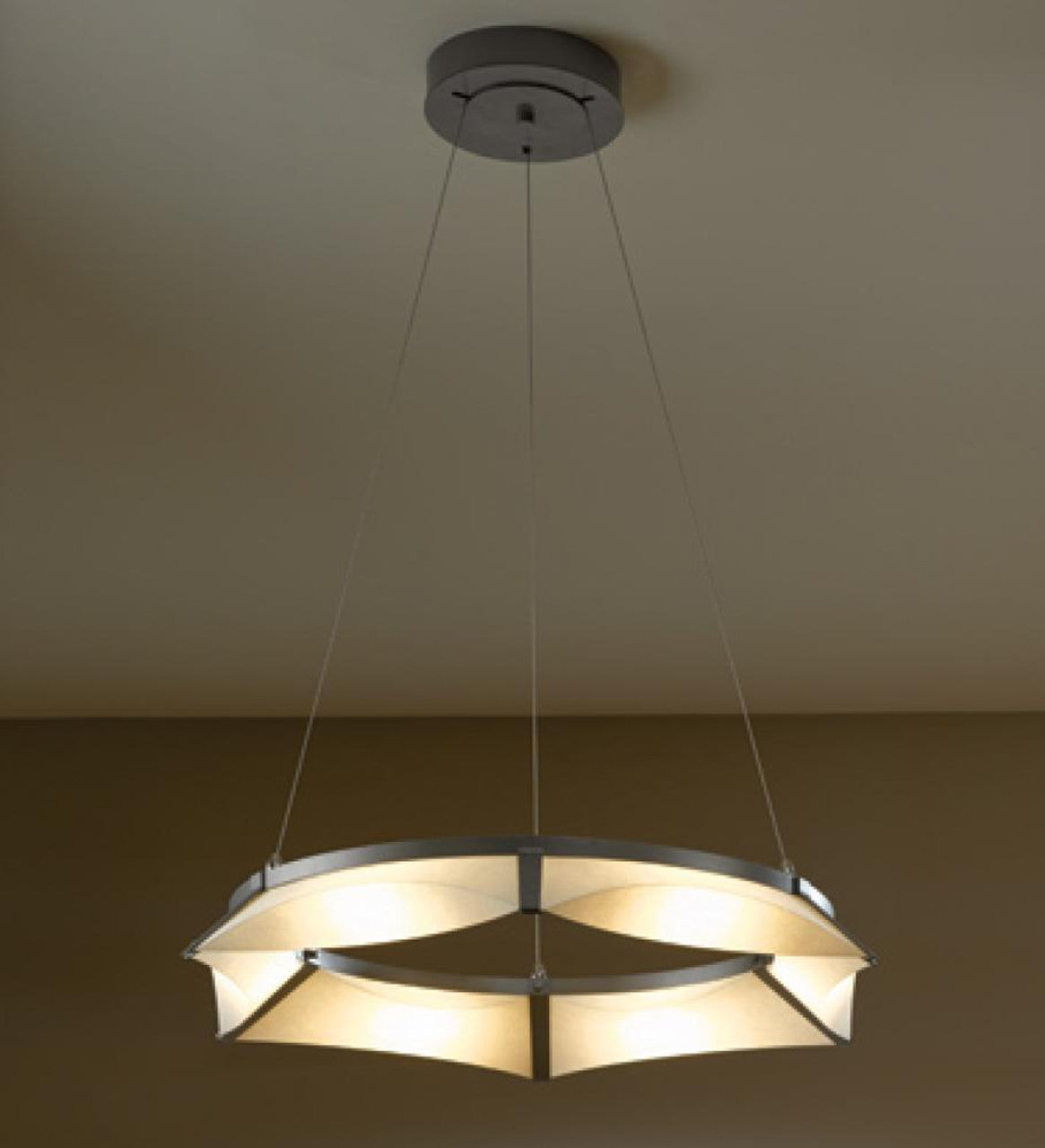 Cavaletti Pendant, 4-light, Long Height, Natural Iron, Flax Shade, 42"W (137670-SKT-LONG-20-SE4298 39255W)