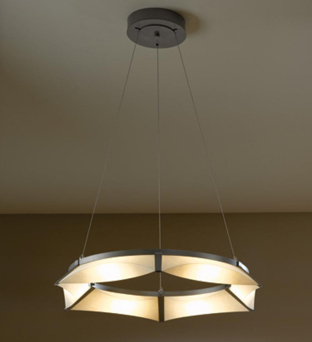 Cavaletti Pendant, 4-light, Long Height, Natural Iron, Flax Shade, 42"W (137670-SKT-LONG-20-SE4298 39255W)