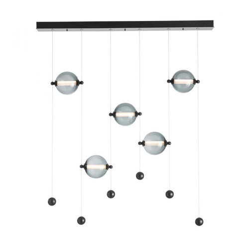 Abacus Pendant, 5-Light, Standard Height, LED, Bronze, Abacus Opal Glass, 5.5"W (139050-LED-STND-05-GG0668 5CQEUF)