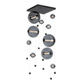 Abacus Pendant, 10-Light, Standard Height, LED, Natural Iron, Abacus Opal Glass, 27.2"W (139051-LED-STND-20-GG0694 5D6W03)