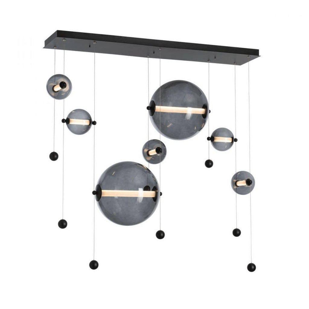 Abacus Pendant, 4-Light, Standard Height, LED, Sterling, Abacus Cool Grey Glass, 19.8"W (139052-LED-STND-85-YL0694 5D6W10)
