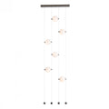 Abacus Pendant, 5-Light, Standard Height, LED, Black, Abacus Opal Glass, 5.5"W (139050-LED-STND-10-GG0668 5CQEUM)
