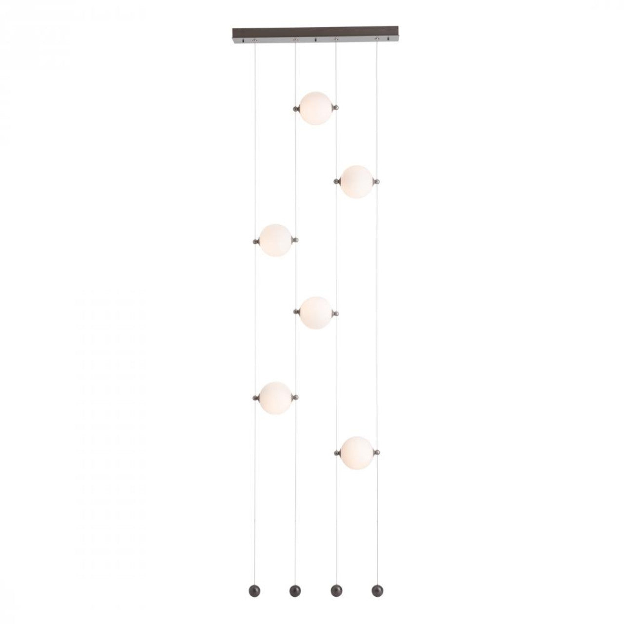 Abacus Pendant, 5-Light, Standard Height, LED, Vintage Platinum, Abacus Cool Grey Glass, 5.5"W (139050-LED-STND-82-YL0668 5CQEUV)