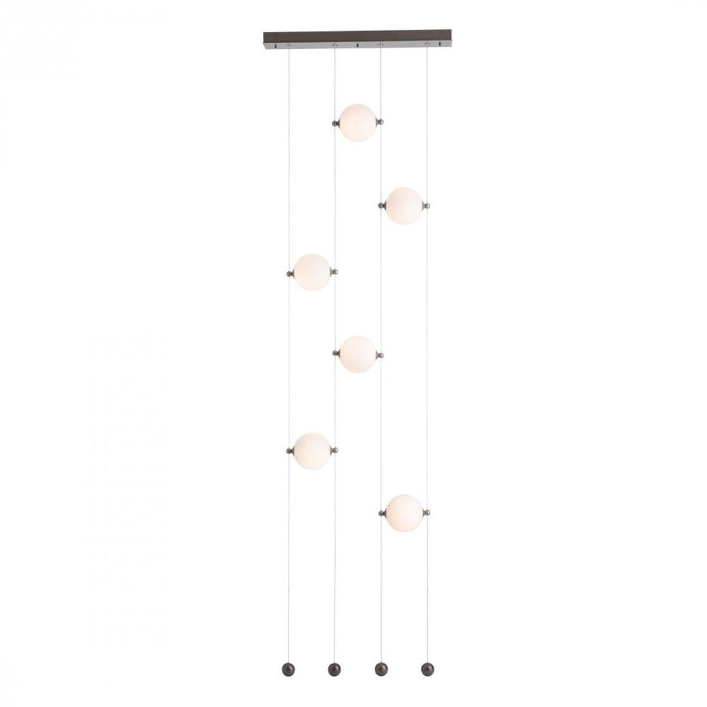 Abacus Pendant, 5-Light, Standard Height, LED, Vintage Platinum, Abacus Opal Glass, 5.5"W (139050-LED-STND-82-GG0668 5CQEUU)