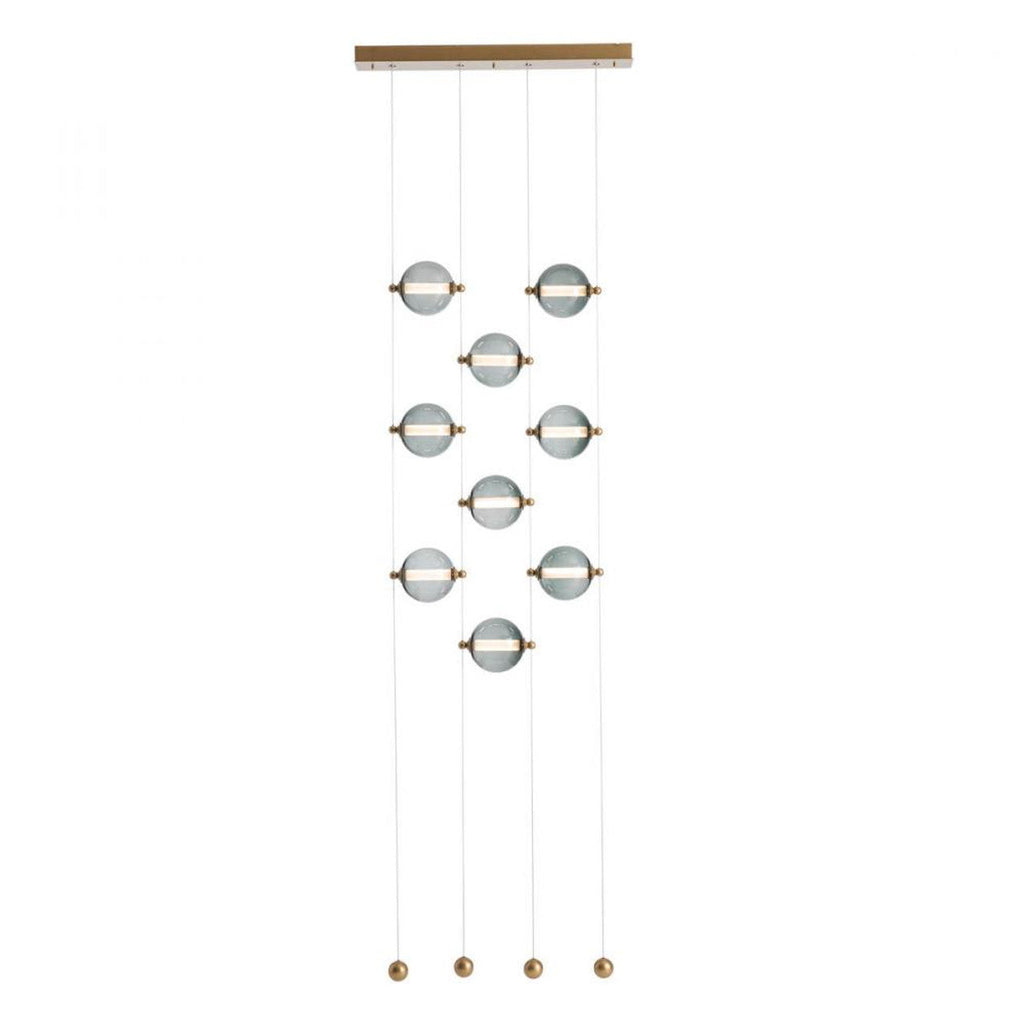 Abacus Pendant, 6-Light, Standard Height, LED, Natural Iron, Abacus Cool Grey Glass, 5.5"W (139055-LED-STND-20-YL0668 5CQEVV)