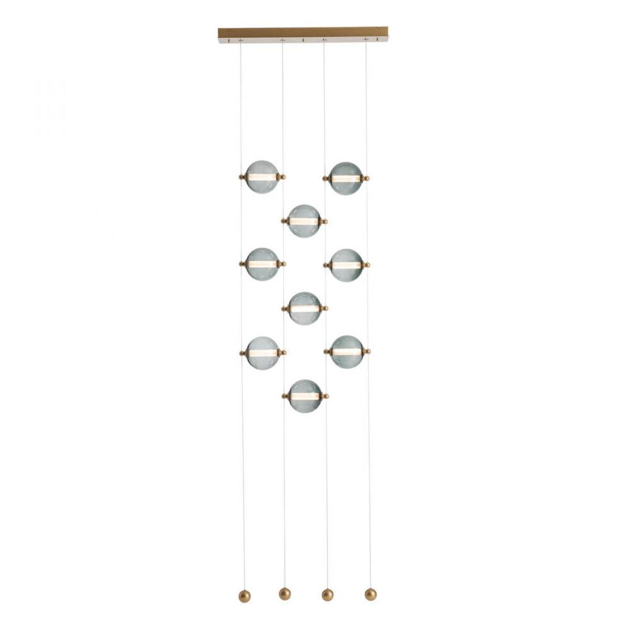 Abacus Pendant, 6-Light, Standard Height, LED, Black, Abacus Cool Grey Glass, 5.5"W (139055-LED-STND-10-YL0668 5CQEVT)