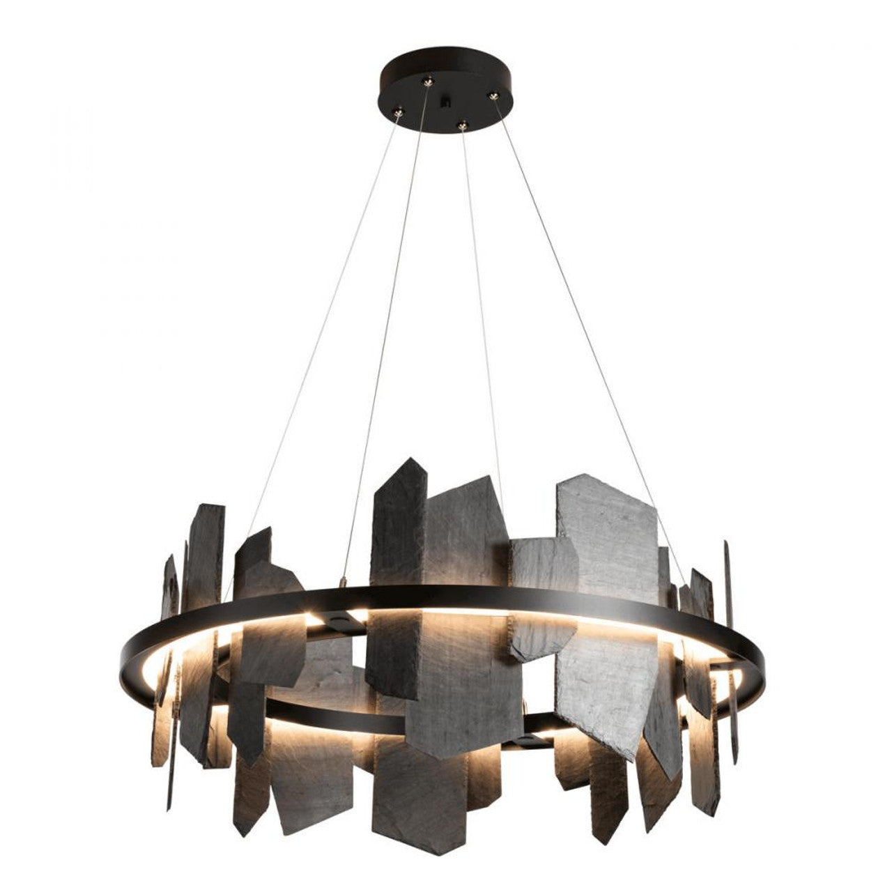Ardesia Pendant, 1-Light, Standard Height, LED, Bronze, 38"W (139665-LED-STND-05-SL 5D9RTN)