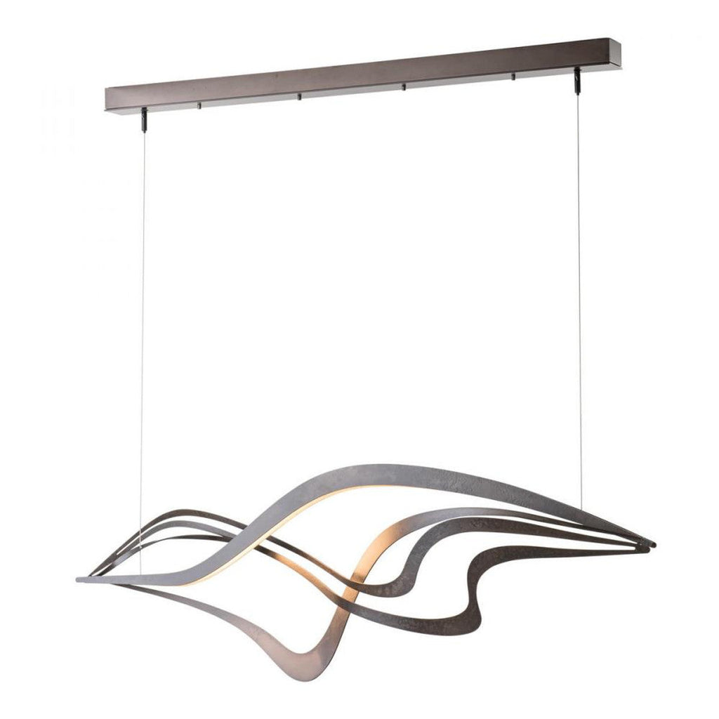 Aura Pendant, 6-Light, Standard Height, Sterling, Clear Glass, 28.9"W (138585-SKT-STND-85-ZM0399 5D6U2L)