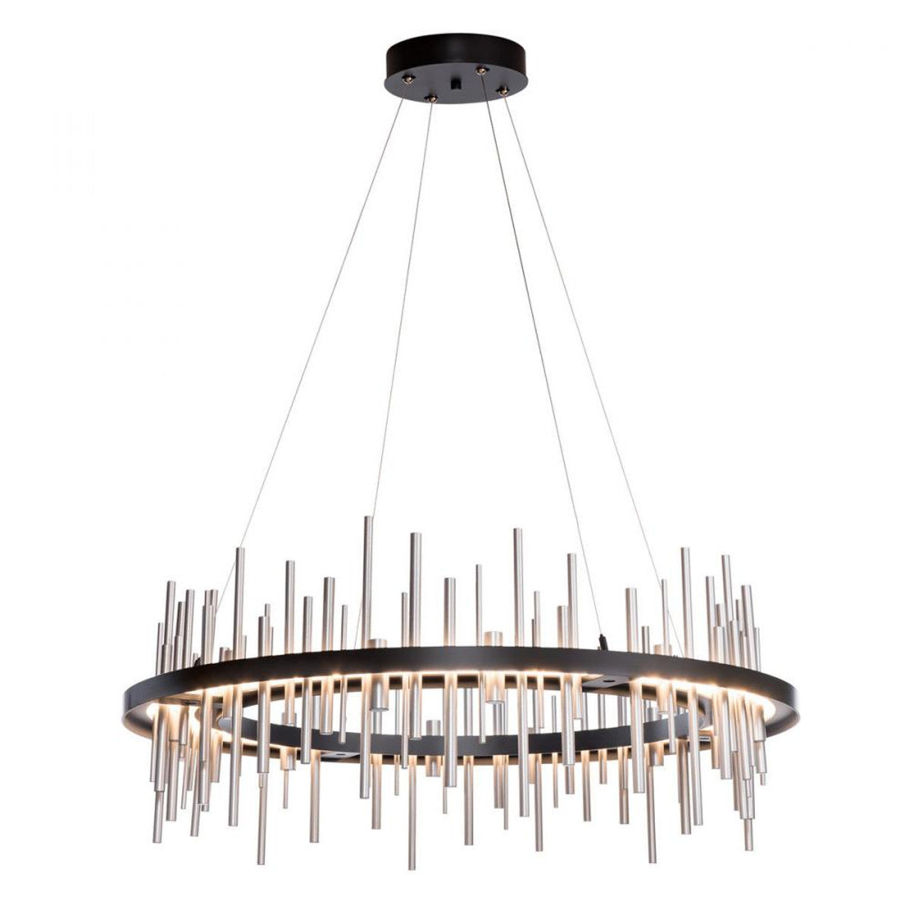 Cityscape Pendant, 1-Light, Standard Height, LED, Sterling, 38"W (139910-LED-STND-85-84 5DDRFD)