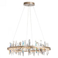 Vintage Platinum Crystal Round chandelier - Milan Harbor for dining room view 1