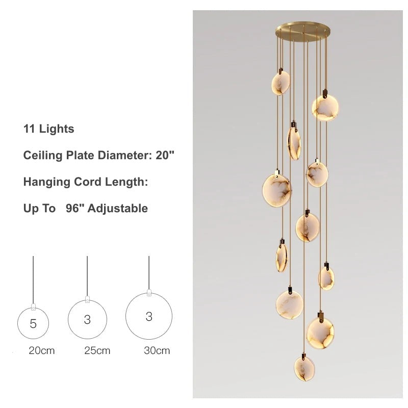 Natural Marble Linear chandelier - Piper Lane for dining room view 11