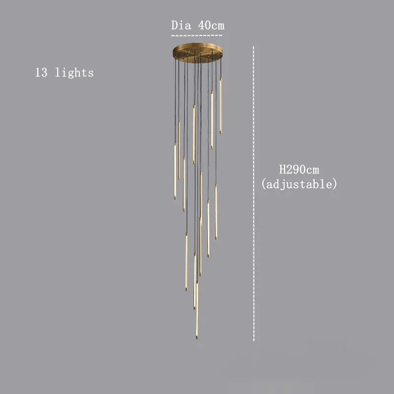 Brass Brass Linear chandelier - Piper Bay for dining room view 5