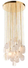 White Alabaster Linear chandelier - Greer Court for dining room view 1