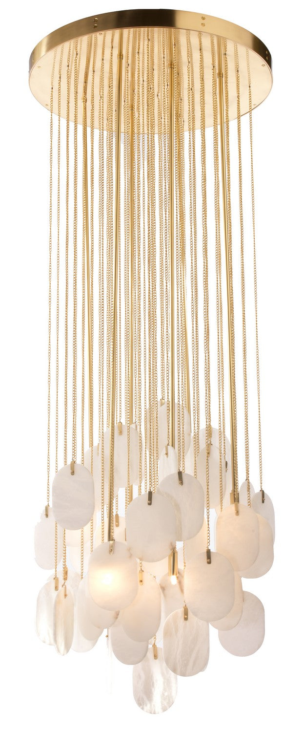 White Alabaster Linear chandelier - Greer Court for dining room view 1