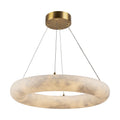 White Alabaster chandelier - Zelia Court for dining room view 1
