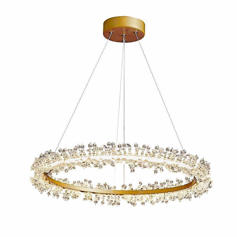 Gold Crystal Linear chandelier - Onda Court for dining room view 7
