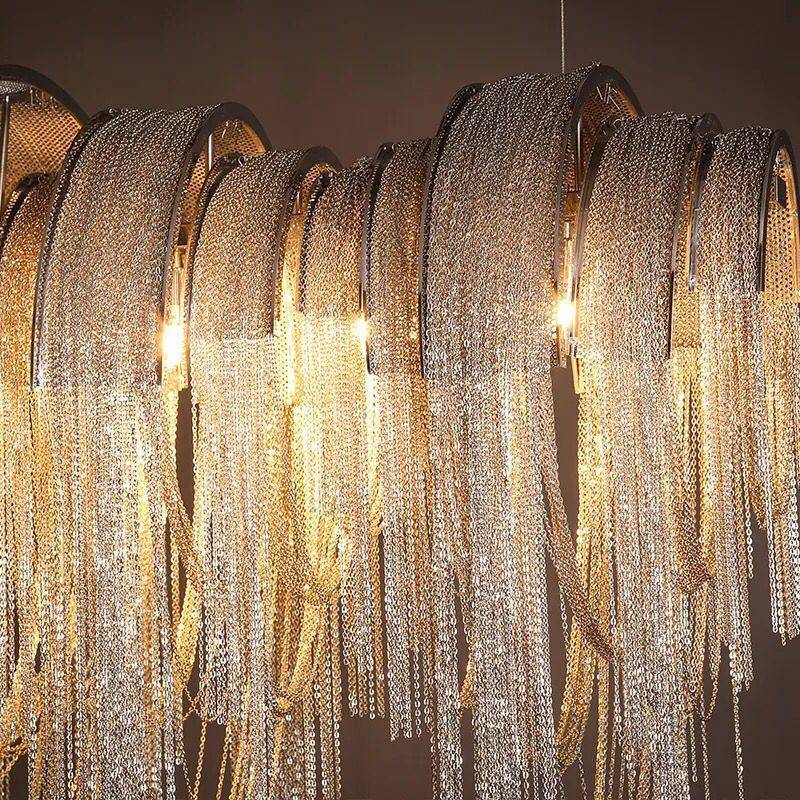 Silver Steel chandelier - Zelia Lane for dining room view 5