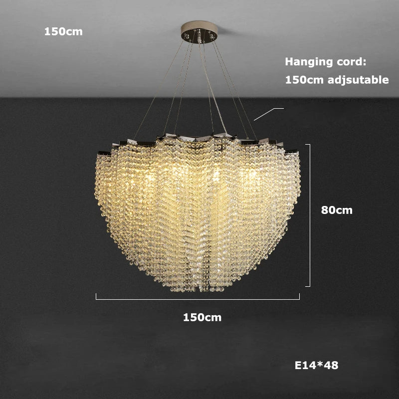 Clear Crystal chandelier - Jovie Bay for dining room view 10