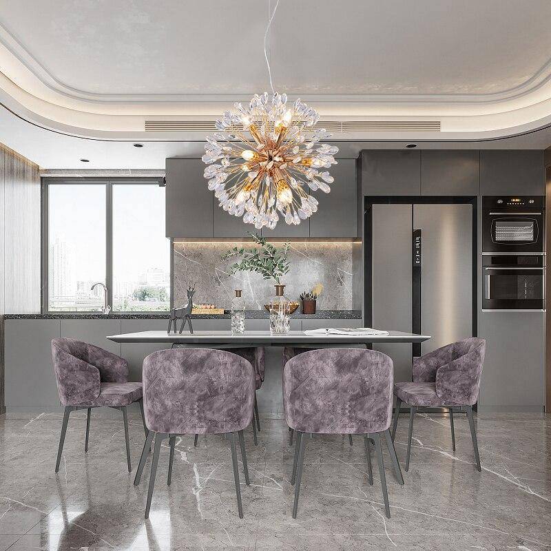Clear Crystal Sputnik chandelier - Maia House for dining room view 2