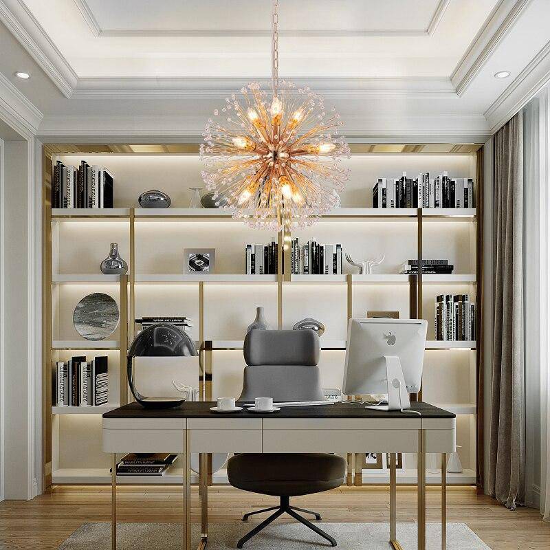 Gold Crystal Sputnik chandelier - Sable Bay for dining room view 2