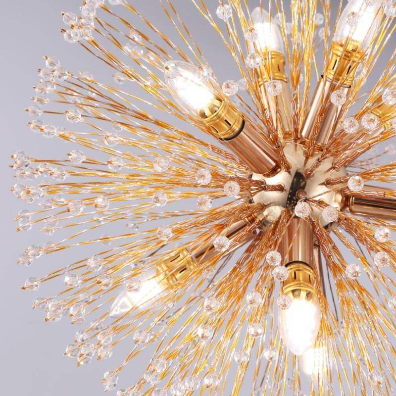 Gold Crystal Sputnik chandelier - Sable Bay for dining room view 3