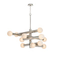 Polished Nickel Alabaster chandelier - Marlow Court for dining room view 1