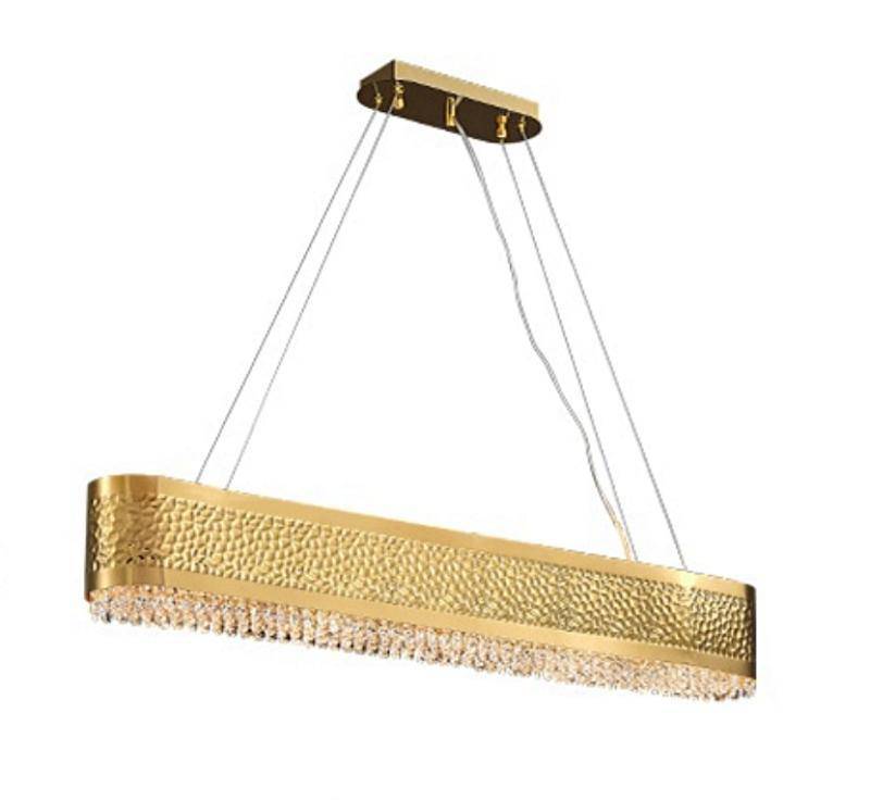 Polished Crystal Linear chandelier - Marlow Lane for dining room view 3