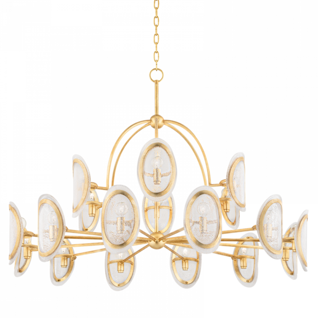 Gold Glass Candle chandelier - Kaia Meadow for dining room view 1