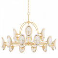 Gold Glass Candle chandelier - Kaia Meadow for dining room view 1