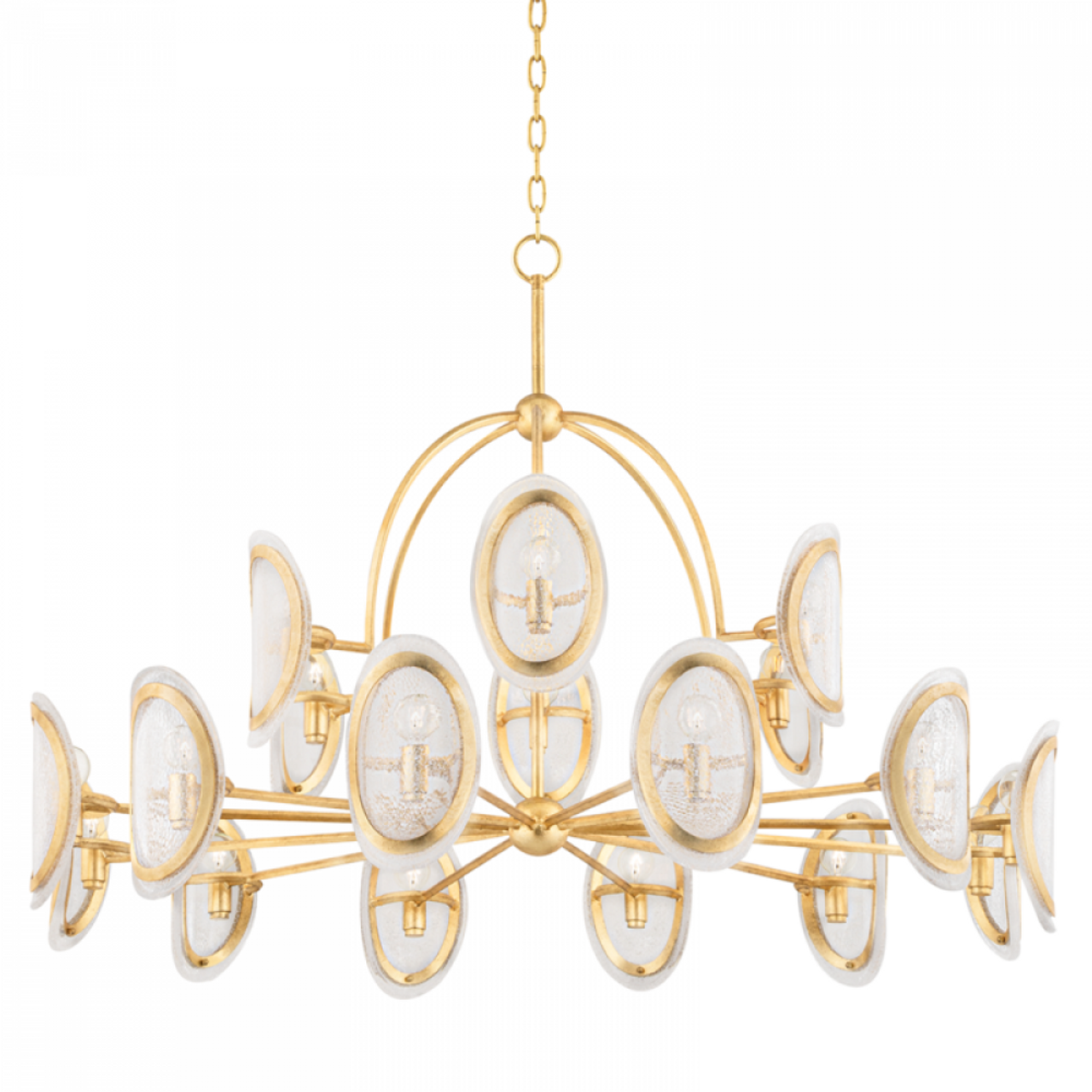 Gold Glass Candle chandelier - Kaia Meadow for dining room view 1