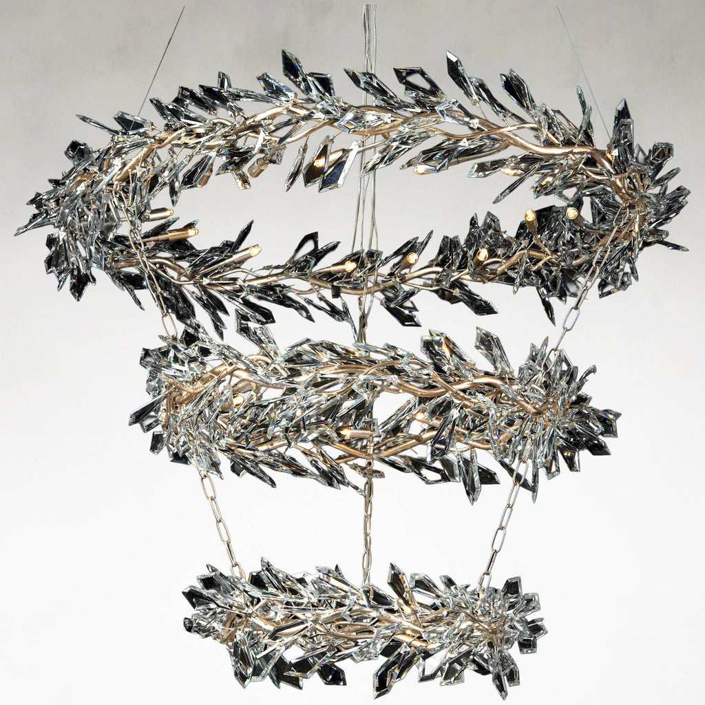 Crystal Linear chandelier - Wren Stone for dining room view 1