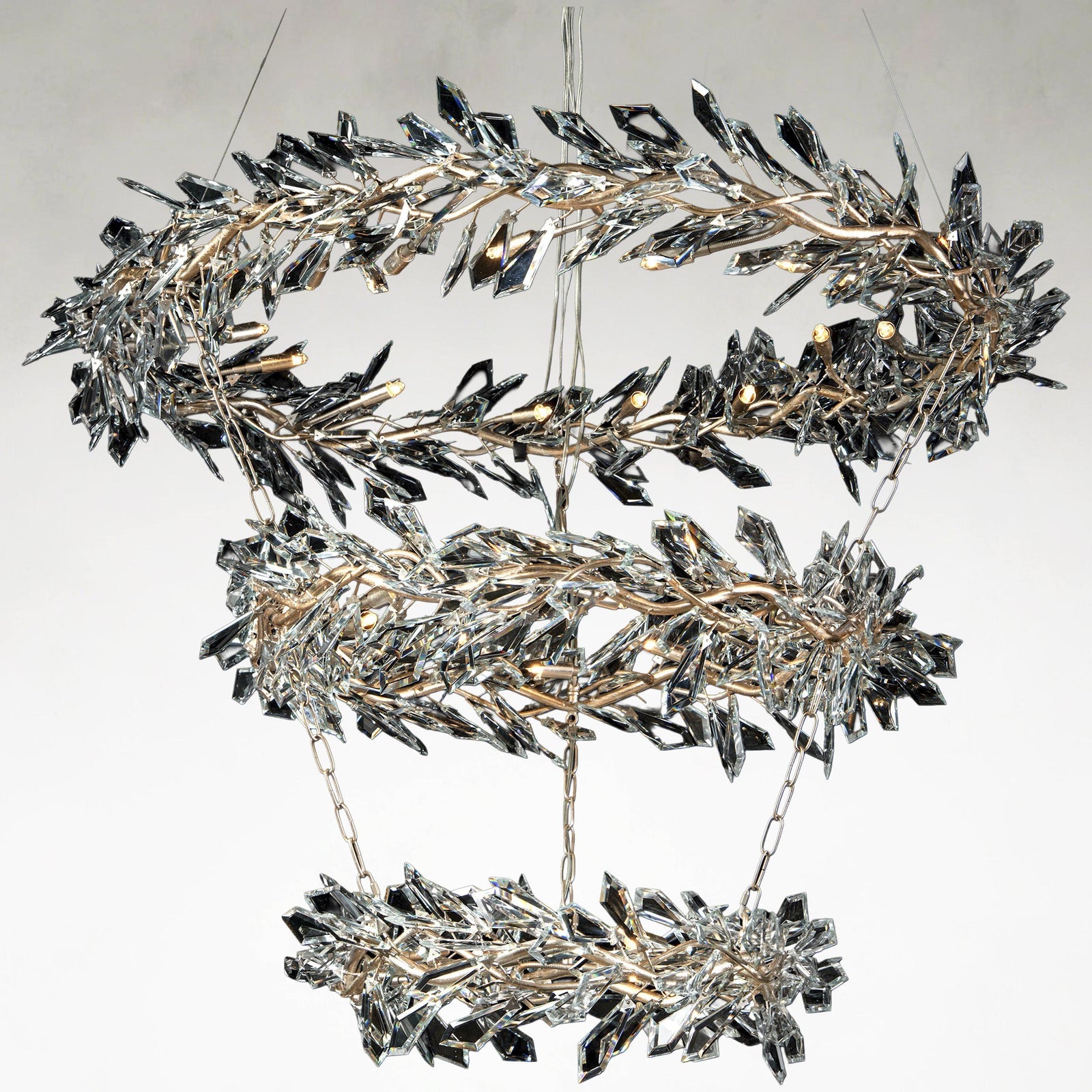 Crystal Linear chandelier - Wren Stone for dining room view 1