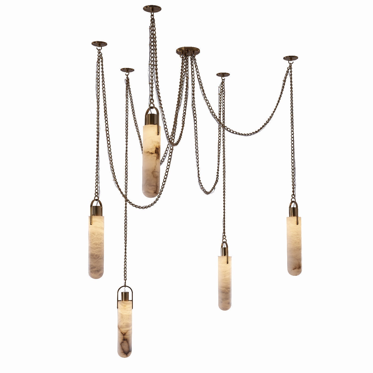 White Alabaster Linear chandelier - Piper Court for dining room view 1