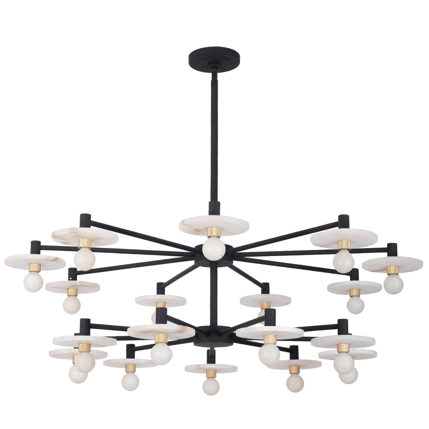 Matte Black Alabaster Linear chandelier - Vale Court for dining room view 1