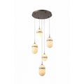 Aged Brass Alabaster Linear chandelier - Talia Court for dining room view 1