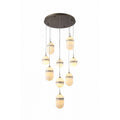 Aged Brass Alabaster Linear chandelier - Briar Court for dining room view 1
