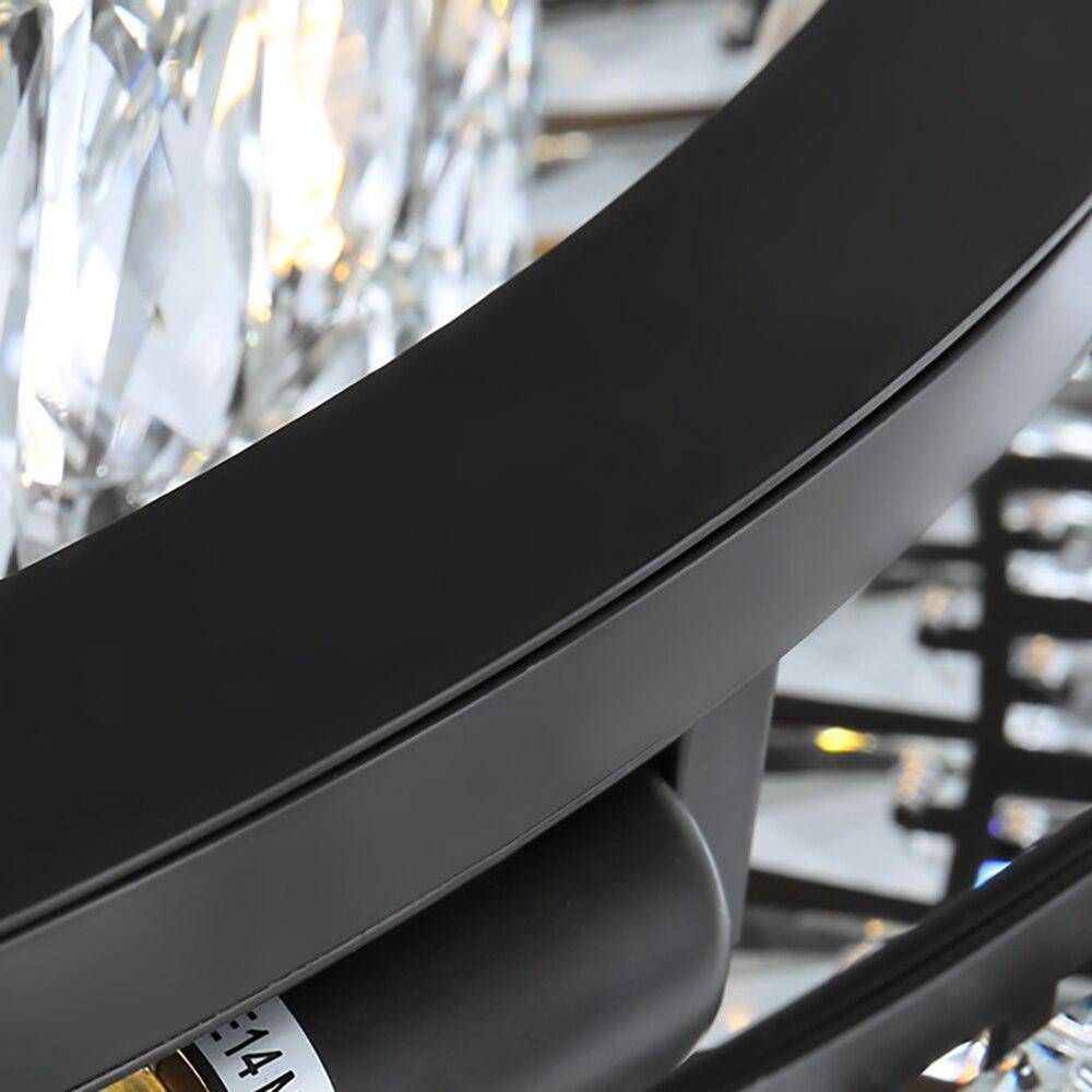 Black Crystal Round chandelier - Zelia House for dining room view 5