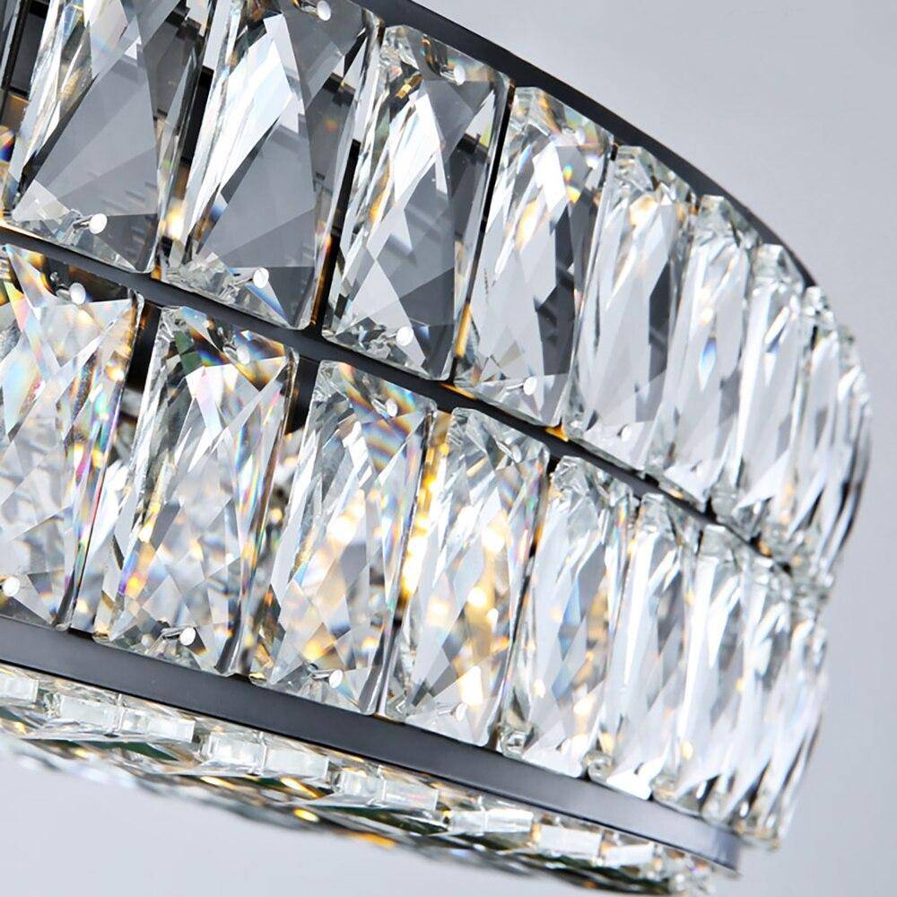 Black Crystal Round chandelier - Zelia House for dining room view 4
