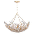 Ashleigh Chandelier, 10-Light, Aged Brass, Clear Outside, Acid Etched Inside Shade, 29.75"W (H122810-AGB 608QAT8)