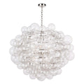 Poppy Glass Chandelier, 12-Light, Natural Brass, 38"H (16-1188CLR 504X5ZF)