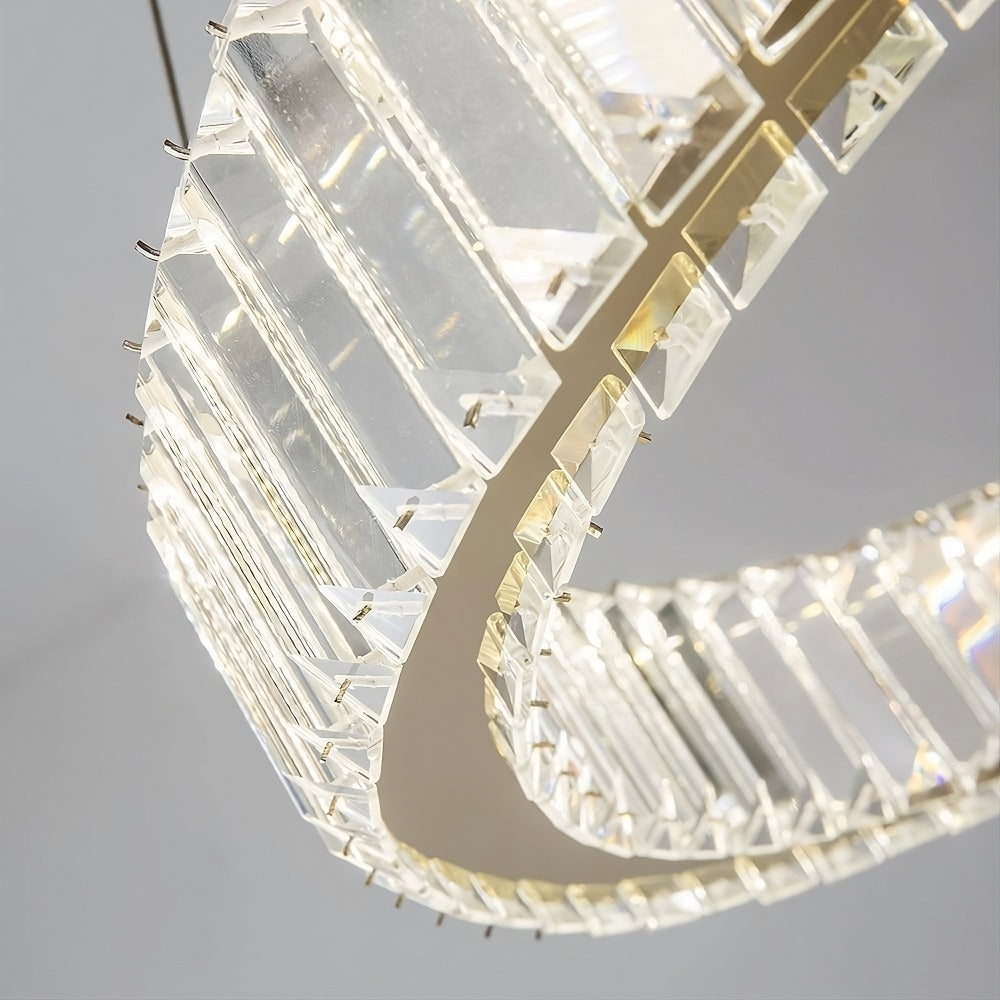 Clear Crystal Round chandelier - Gemma Bay for dining room view 5