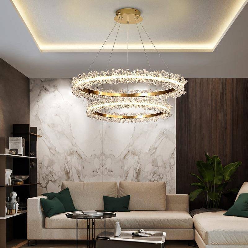 Clear Crystal Round chandelier - Juno Bay for dining room view 1