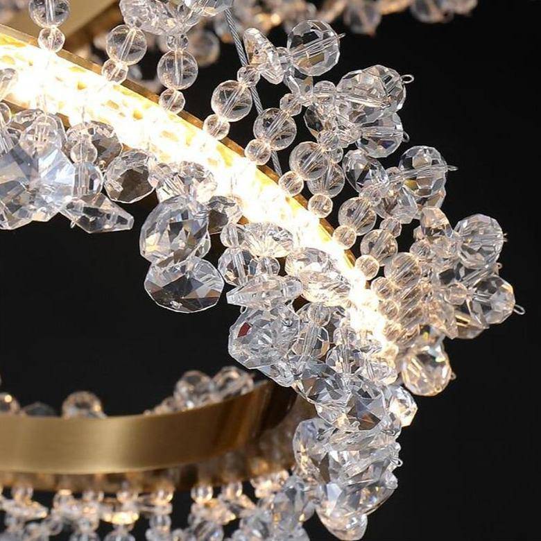 Clear Crystal Round chandelier - Rumi Court for dining room view 4