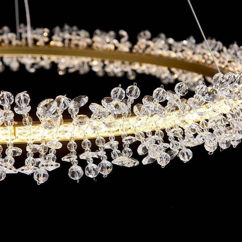 Clear Crystal Round chandelier - Rumi Court for dining room view 5