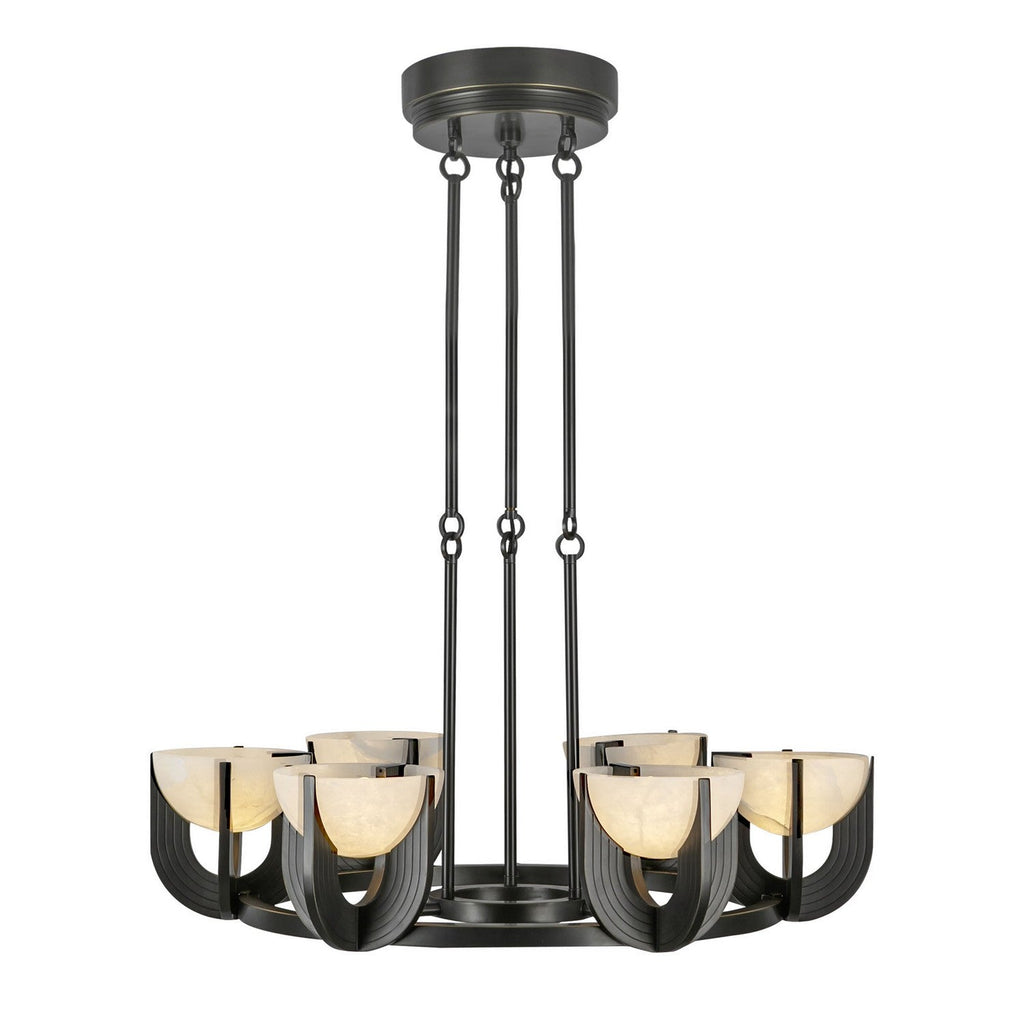 Bronze Alabaster chandelier - Aria Court for dining room view 1