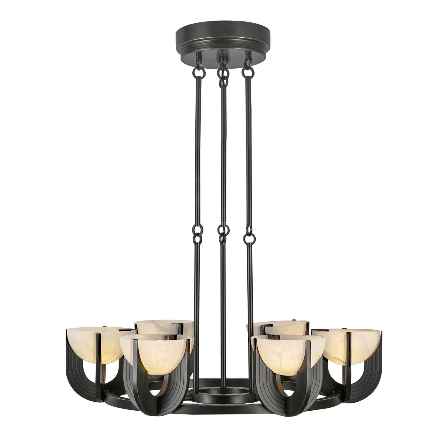 Bronze Alabaster chandelier - Aria Court for dining room view 1