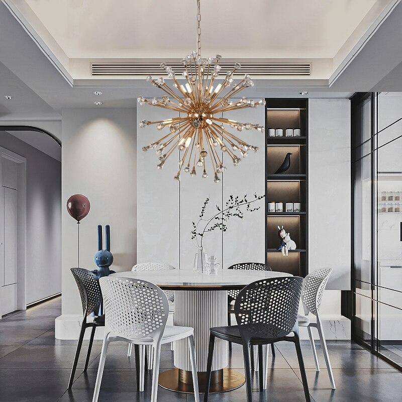 Rose Gold Crystal Sphere Light Fixture